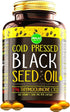 MAJU's Black Seed Oil Capsules - Cold Pressed, 2% Thymoquinone, 100% Turkish Black Cumin Nigella Sativa Seed Oil, Organic BSO, Non-GMO, 100% Liquid Pure Blackseed Oil, 60 count, 500mg per capsule