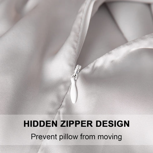 Mulberry Silk Pillowcase for Hair and Skin,Cooling Silk Pillow Case with Hidden Zipper,Allergen Proof Dual Sides Soft Breathable Smooth Both Sided Silk Pillow Cover.(20"x 26",1 Pcs,Light Gray)
