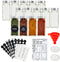 Talented Kitchen 14 Empty 4 oz Square Glass Spice Jars with Lids + Clear Minimalist Spice Labels in 2 Preprinted Chalkboard Styles, Pour/Sift & Coarse Shakers with Airtight Caps, Complete Organization Set