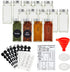 Talented Kitchen 14 Empty 4 oz Square Glass Spice Jars with Lids + Clear Minimalist Spice Labels in 2 Preprinted Chalkboard Styles, Pour/Sift & Coarse Shakers with Airtight Caps, Complete Organization Set