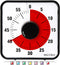 Secura 60-Minute Visual Countdown Timer, 7.5-Inch Oversize Classroom Visual Timer for Kids and Adults, Durable Mechanical Kitchen Timer Clock with Magnetic Backing (Red)
