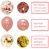 Rose Gold Balloons Party Decorations Supplies Set 35 Pack Include 30 Balloons, 2 Foil Fringe Curtains, 1 Rose Gold Sequin Table Runner, 2 Foil Ribbon for Birthday Party, Wedding,Xmas New Year Festival
