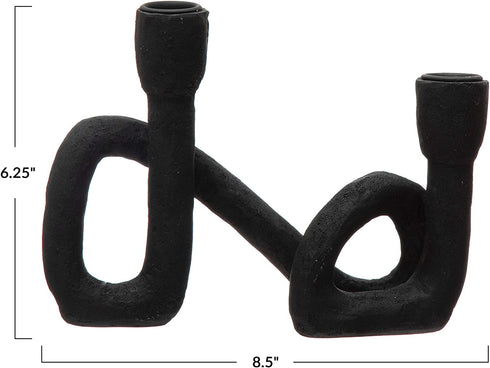 Bloomingville Resin Taper, Black Candle Holder