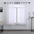 DONREN 45 Inch White Sheer Curtains Luxury Soft Short Textured Sheer Grommet Curtain Drapes for Kids Room 52 Inches Wide 2 Panels