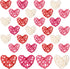 Geosar 24 Pieces Valentines Day Vase Filler Heart Vase Filler DIY Craft Rattan Heart Balls Decorative Hanging Wicker Balls Ornaments for Valentine's Day Wedding Decor, 2.7 Inches
