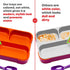 Bizz Lunch Box Containers Set (2-Pack) with Reusable Spoon, 37-oz Fun Innovative Bento Boxes Equipped with Removable Snap-On Lid Cover, Leakproof Meal Prep Lunchbox, Healty Eating, Food Grade BPA-Free