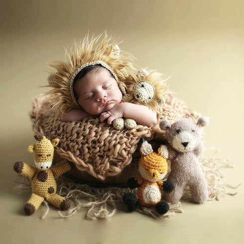 M&G House Newborn Wrap Baby Photography Wool Wrap Baby Photo Props Baskets Filler Rug(Light Tan)