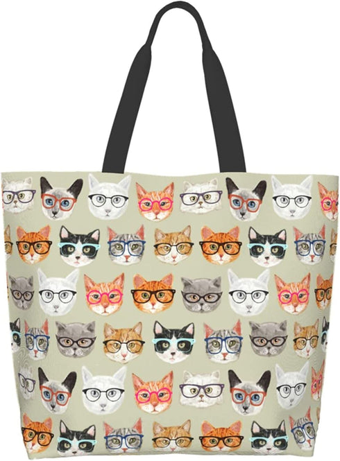 BLUBLU Reusable Large Capacity Women Shoulder Handbags Casual Canvas Tote Bag Heavy Duty for Shopping Grocery Travel Outdoor
