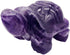 faovramulet Hand Carved Stone Turtle Tortoise Animal Figurine Pocket Statue Sculpture, Amethyst 1.5"