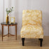 Armless Accent Chair Cover, Stretch Armless Chair Slipcover Spandex Armless Chair Covers Slipper Chair Slipcover Furniture Protector Covers for Living Room Bedroom(Jacquard, Yellow Leaves)