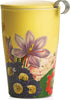 Tea Forte Kati Cup Soleil, Ceramic Tea Infuser Cup with Infuser Basket and Lid for Steeping Loose Leaf Tea