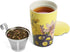 Tea Forte Kati Cup Soleil, Ceramic Tea Infuser Cup with Infuser Basket and Lid for Steeping Loose Leaf Tea
