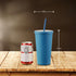 MEWAY 20oz Pastel Colored Acrylic Cups with Lids and Straws,Tumblers with Lids?Double Wall Matte Reusable Plastic Bulk,for Parties, Birthdays, home,Customization?DIY Gifts(2Black/2Navy, 4 PACK)