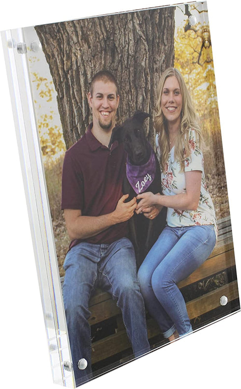 7Penn Acrylic Picture Frames - 5pk Clear Picture Frames 5 x 7in Magnetic Double Sided Picture Frame Block Picture Frame