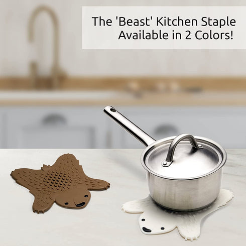 OTOTO Grizzly Bear Trivet for Kitchen Counter- Hot Pot Holder Trivet for Table- BPA-Free Hot Pads for Kitchen Counter - Heat Resistant Silicone Trivet, Hot Plate Mat for Pots, Pans, Hot Dishes