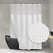 Waffle Weave Shower Curtain with Snap-in Fabric Liner & Hooks Set: Hotel Style & Top Sheer Window, Double Layers & Machine Washable for Easy Clean, 71x72, White