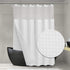 Waffle Weave Shower Curtain with Snap-in Fabric Liner & Hooks Set: Hotel Style & Top Sheer Window, Double Layers & Machine Washable for Easy Clean, 71x72, White