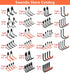 Heavy Duty Garage Storage Utility Double Hooks,Extended Wall Mount Tool Holder Organizer for Ladders,Bike,Chair (4 Pack Black 7.5" Large U Hook)