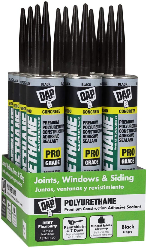 Dap 7079818816 18816 Polyurethane Construction Adhesive and Sealant, 10.1 oz, Black