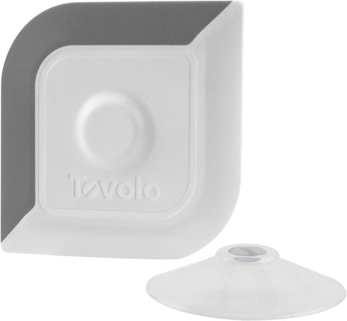 Tovolo 2-in-1 Sink Buddy Double-Ended Nylon Pan Scraper & Silicone Squeegee, BPA-Free Silicone & Nylon Dish Scraper With Magnetic Storage, Scratch-Resistant Dishwashing Tool, Charcoal/White