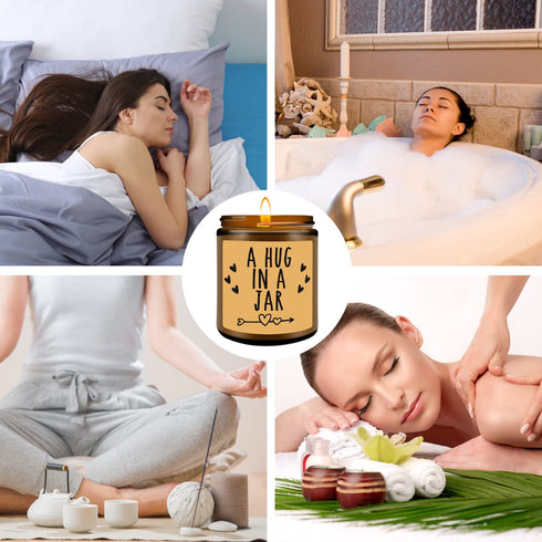 Sympathy Gift, Get Well Soon Gifts for Women - A Hug in a Jar Candles - Thinking of You Gifts for Her, Him, Friends, Mom, Mothers Day Gifts, Cheer Up, Divorce, Miss You, Condolence Gifts for Women