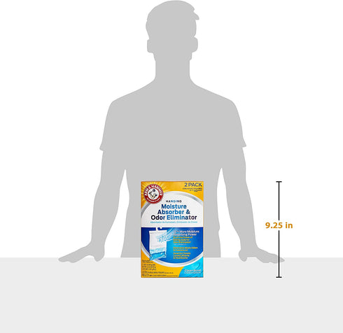 Arm & Hammer Clean Burst Hanging Moisture Absorber and Odor Eliminator - 2 Pack - Traps Moisture for Fresher, Cleaner Air