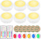 BLS LED Puck Lights with Remote Control, Wireless Under Cabinet Lighting, Battery Powered Lights, Stick on Lights, Color Changing Lights with Dimmer and Timer, AA Battery Operated Closet Light, 6 Pack