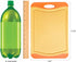 Raj Plastic Cutting Board Reversible Cutting board, Dishwasher Safe, Chopping Boards, Juice Groove, Large Handle, Non-Slip, BPA Free (11.42" x 7.87") - Red and Orange