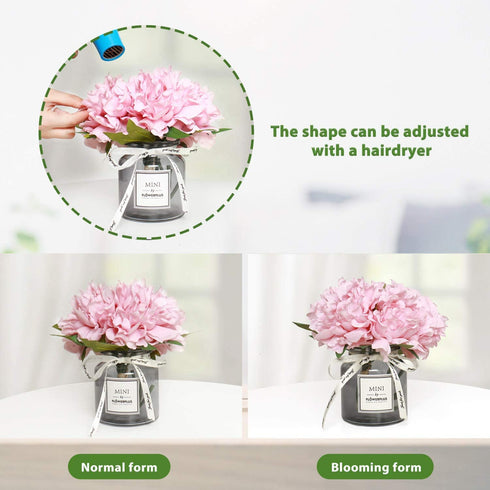 Rocinha Artificial Flowers with Vase Peony Fake Flowers Bouquet Faux Flowers in Vase for Wedding, Home, Living Room, Bathroom, Dining Table, Desk, Office, Garden Decoration
