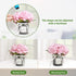 Rocinha Artificial Flowers with Vase Peony Fake Flowers Bouquet Faux Flowers in Vase for Wedding, Home, Living Room, Bathroom, Dining Table, Desk, Office, Garden Decoration