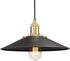 Zeyu 1-Light Industrial Pendant Light, 13 Inch Modern Hanging Pendant Light with Metal Dome Shade, Black and Gold Finish, ZG32M1L BK+BG
