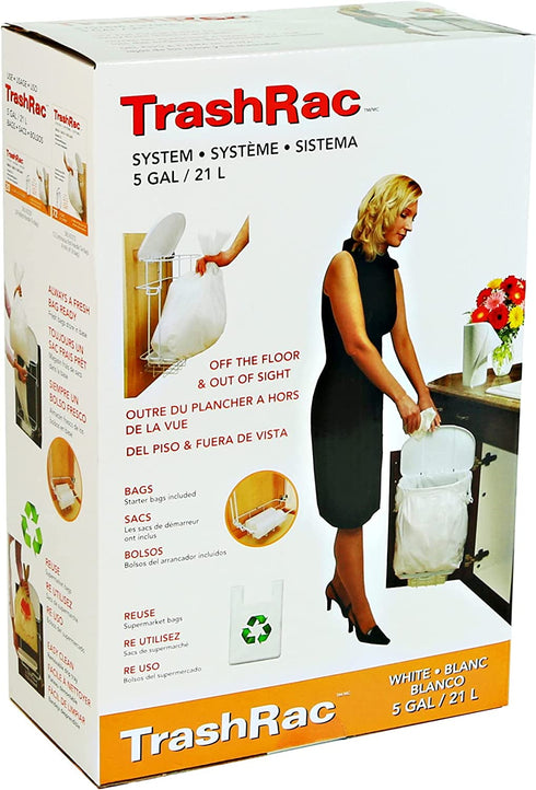 TrashRac 82215, 5 Gallon Trash Rack Frame System (13-1/4" W x 8"D x 18-1/2"H)