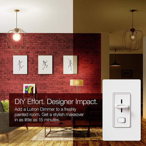 Lutron Skylark LED+ Dimmer Switch for Dimmable LED, Halogen and Incandescent Bulbs | Single-Pole or 3-Way | SCL-153P-IV | Ivory