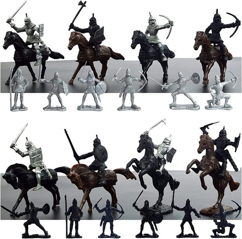 Army Toys, Army Men Toys for Boys,Medieval Knight Military Toys 28 Pieces of Warrior Horse Toy Soldier Models are Suitable for Learning Historical Warfare, Role-Playing and Giving Creative Gifts