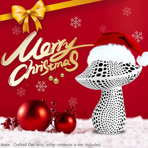 Mushroom Statue Decor (White) Small Crafted Figurines for Home Decor Accents, Living Room Bedroom Bathroom Office Decoration, Book Shelf TV Stand Ornament - Decorative Sculptures Collection BFF Gifts