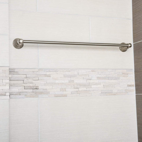 Amazon Basics Classic Towel Bar Rack - 24-Inch, Satin Nickel