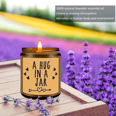 Sympathy Gift, Get Well Soon Gifts for Women - A Hug in a Jar Candles - Thinking of You Gifts for Her, Him, Friends, Mom, Mothers Day Gifts, Cheer Up, Divorce, Miss You, Condolence Gifts for Women