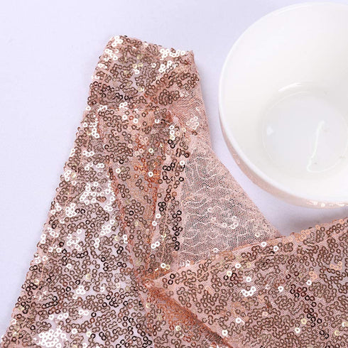 TRLYC Rose Gold Sequin Backdrop Curtains 2 Panels 2x8ft Glitter Rose Gold Curtains Decoration for Wedding Dirthday Party Christmas