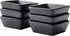 Bruntmor Ceramic Square Baking Ramekins for Souffl©, Cr¨me Brulee, Jams, Dipping Sauces, French Onion Soup Oven Safe, Appetizer Sauce Dipping Bowls, (4 Oz, Set of 6), Black
