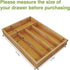BAMEOS Utensil Drawer Organizer, Cutlery Tray Desk Drawer Organizer Silverware Holder Kitchen Knives Tray Drawer Organizer, 100% Pure Bamboo Cutlery in Natural Color (9.75)