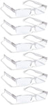 6 Pack Reading Glasses by BOOST EYEWEAR, Clear Half Rim Frames, for Men and Women, with Comfort Spring Loaded Hinges, Clear, 6 Pairs (+1.50)