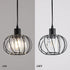 KAERDI Crystal Plug in Pendant Light Hanging Plug in lamp Mini Chandelier Swag Lights Cage Industrial Fixtures for Dining Room Bedroom Foyer Hallway Kitchen Island, Black