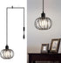 KAERDI Crystal Plug in Pendant Light Hanging Plug in lamp Mini Chandelier Swag Lights Cage Industrial Fixtures for Dining Room Bedroom Foyer Hallway Kitchen Island, Black