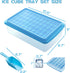 SQLHM Ice Cube Tray with Lid and Bin 55 - Ice Cube Molds for Freezer BPA Free Ice Container Comes with Scoop and Cover (Blue)Ice Cube Molds & Trays