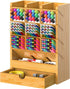Bamboo Pen Organizer for Desk Pencil Wooden Multi-Functional Stationary Holder with 14 Compartments for Home Office Art Supply by FURNINXS