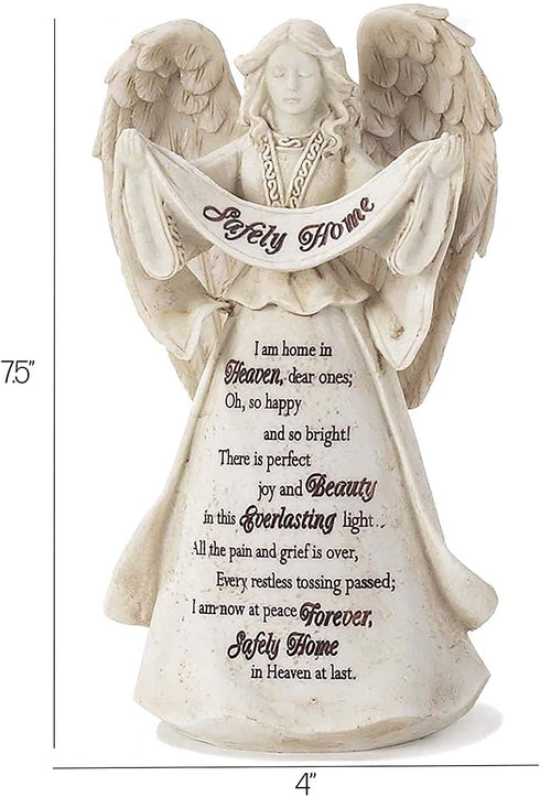 Dicksons Safely Home in Heaven at Last Stone 6.5 Inch Resin Tabletop Angel Figurine