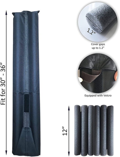 SAPPHIRE HOME Door Draft Stopper, 30 to 36 Inch Adjustable Waterproof Double Draft Stoppers, Blocks Dust Wind Light, Under Door Draft Stopper, Door Sweep, Door Draft Blocker (Gray)