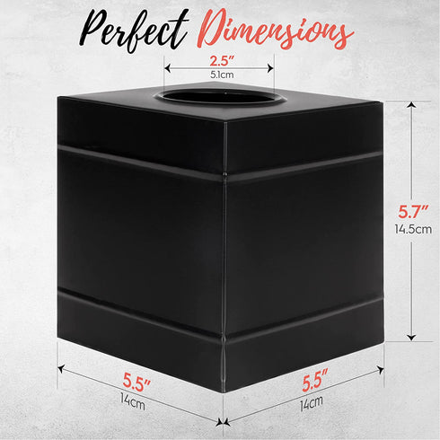 Autumn Alley Farmhouse Black Tissue Box Cover Industrial Chic Metal Tissue Box Holder Perfect Farmhouse Style Decor Corrosion and Rustproof Easy to Refill Versatile in Design