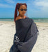 Ray Silver Premium Turkish Beach Towel 100% Cotton-Quick Dry Turkish Bath Towel 71?x40?(100x180 cm)-Prewashed Peshtemal Blanket-Thin Light Weight Travel SPA Pool Bath Beach Gym Pool (Black/Grey)