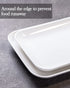 Dizada Large Serving Platter Set - 14/16 inch White Rectangular Dessert Plate/Salad Plates - Serving Trays for Parties, Sushi, Oven Safe Dinnerware Set of 2, White